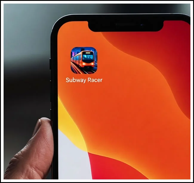 An app logo for an iOS racing game